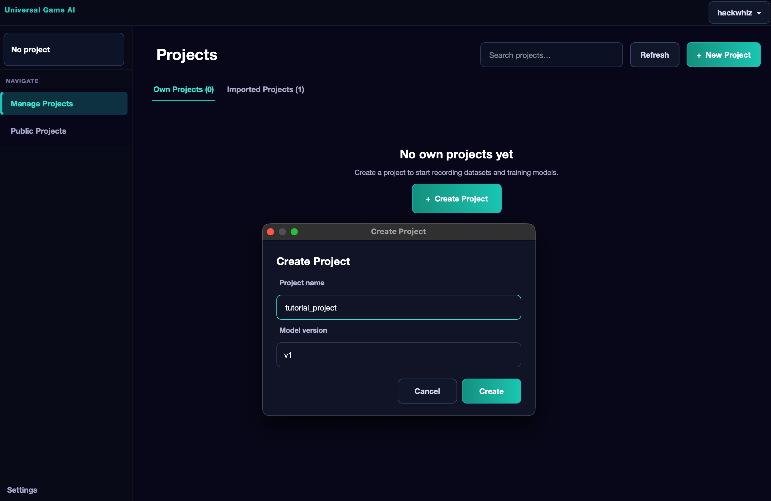 Create own project